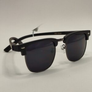 Óculos Solar Metal com Detalhes em Acetato Fosco Preto