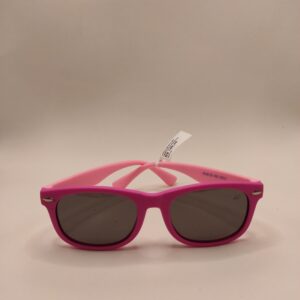 Óculos Solar Infantil Quadrado Rosa com Arte Rosa Clara
