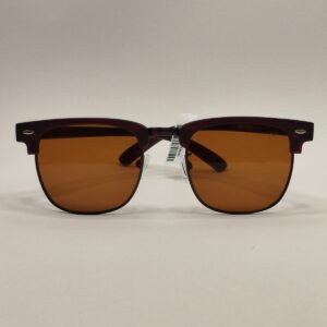 Óculos Solar Metal com Detalhes em Acetato Fosco Marrom