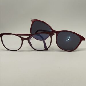 Armação Acetato Total Vinho Clip-on Oval