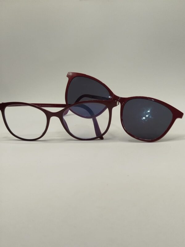Armação Acetato Total Vinho Clip-on Oval