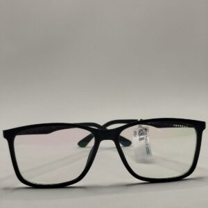 Armação Acetato Total Fosco Preto Quadrado Com Detalhe Na Arte Cinza