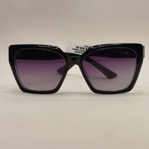 Óculos Solar Acetato Gatinho Preto Liso Grande Ferrovia