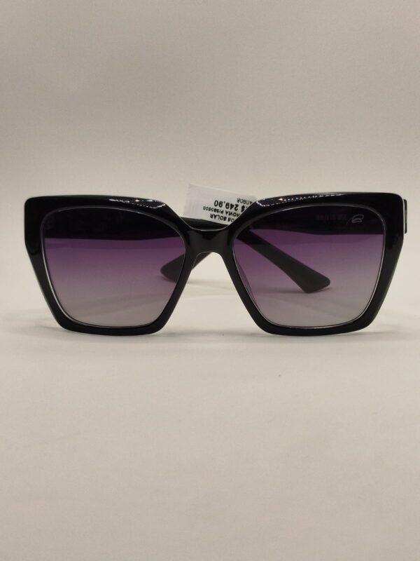 Óculos Solar Acetato Gatinho Preto Liso Grande Ferrovia