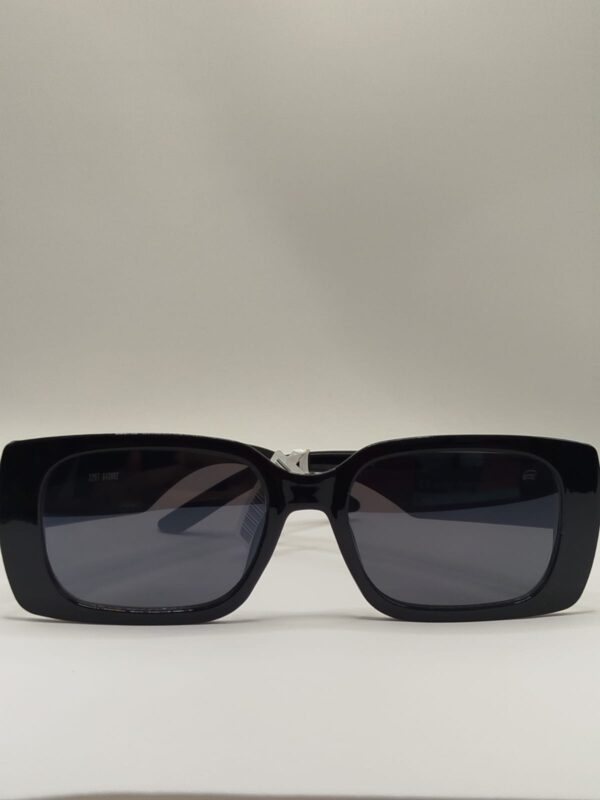 Óculos Solar Quadrado Acetato Liso Preto Grande