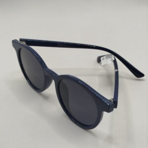 Óculos Solar Oval Azul Escuro Liso Acetato Ferrovia