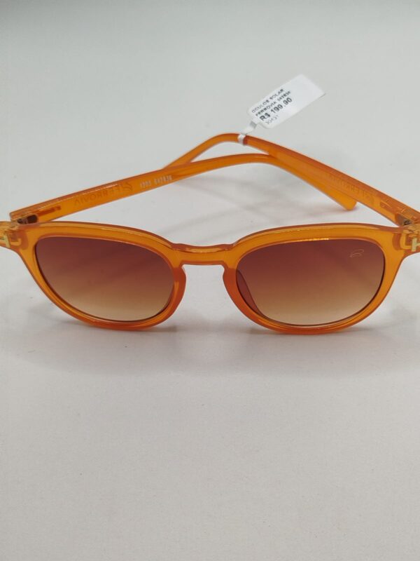 Óculos Solar Acetato Liso Marrom Com Caramelo Pequeno
