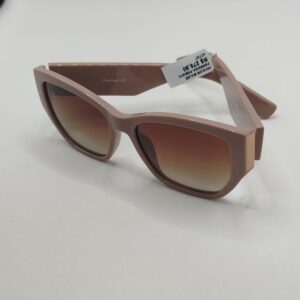 Óculos Solar Acetato Liso Gatinho Com Arte Larga Nude Com Marrom Grande