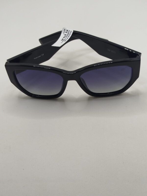 Óculos Solar Acetato Liso Gatinho Com Arte Larga Preto Grande
