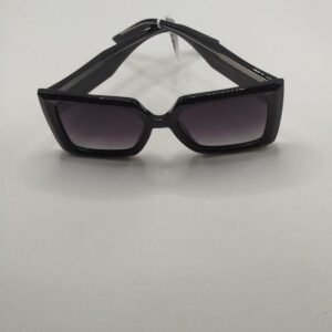 Óculos Solar Acetato Liso Preto Quadrado Médio Arte Larga