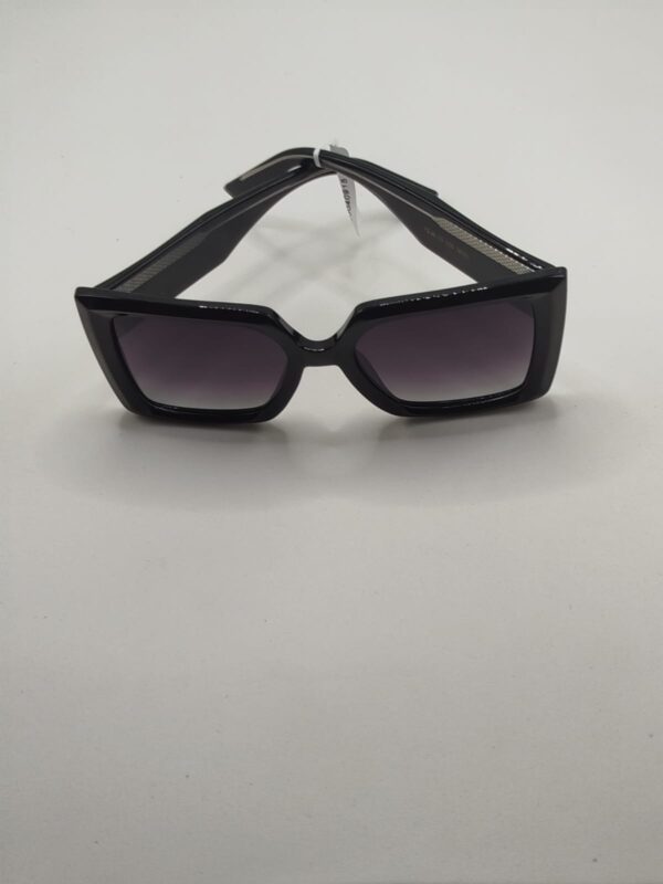 Óculos Solar Acetato Liso Preto Quadrado Médio Arte Larga
