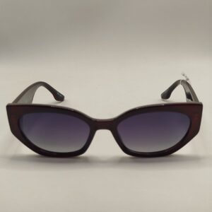 Óculos Solar Acetato Cromado Vinho Gatinho com Arte Larga Detalhe de Ferro Pequeno