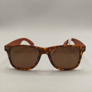 Óculos Solar Marrom Fosco Frente Rajada e Arte de Madeira- Médio Ref.89P5421142C7