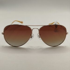 Óculos Solar Metal Aviador Fino Marrom Arte Acetato Caramelo Ferrovia