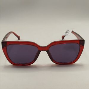 Óculos Solar Acetato Vinho Com Lentes Cinzas Quadrado Ferrovia-Médio