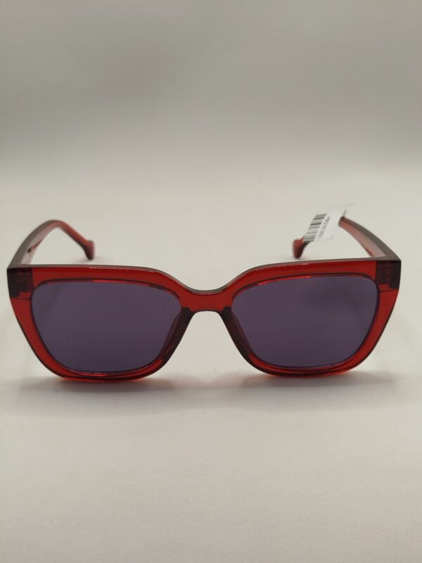 Óculos Solar Acetato Vinho Com Lentes Cinzas Quadrado Ferrovia-Médio