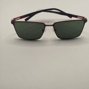 Óculos Solar Metal Preto Fosco com Vermelho dentro Arte Acetato Fosco Ferrovia