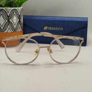 Armação Metal Gatinho Branco Com Nude Transparente Grande Ferrovia