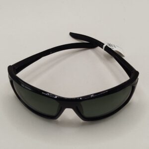 Óculos Solar Acetato Curvado Preto Com Detalhe Cinza na Arte Médio