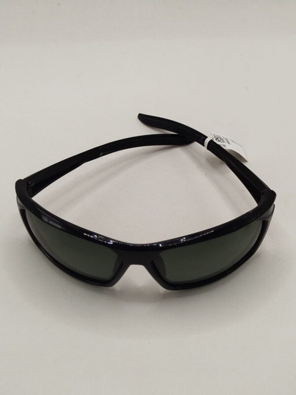 Óculos Solar Acetato Curvado Preto Com Detalhe Cinza na Arte Médio