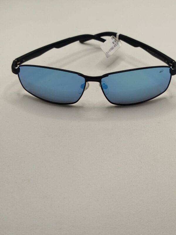 Óculos Solar Metal Com Arte Acetato Lentes Espelhados Azul Ferrovia