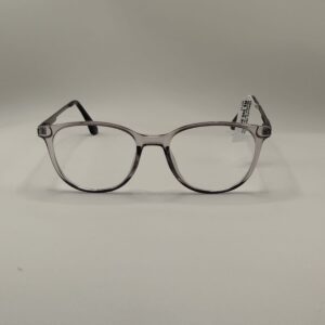 Armação Acetato Com Arte em Metal Oval Transparente Ferrovia