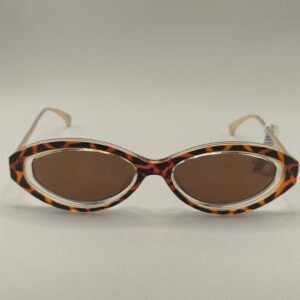 Solar Metal Gatinho Requadrado Arte fina Ouro com acetato onça Ferrovia Ref.1210642462