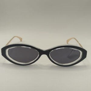 Solar Metal Gatinho Requadrado Arte fina Ouro com acetato Preto Ferrovia Ref.1210642482