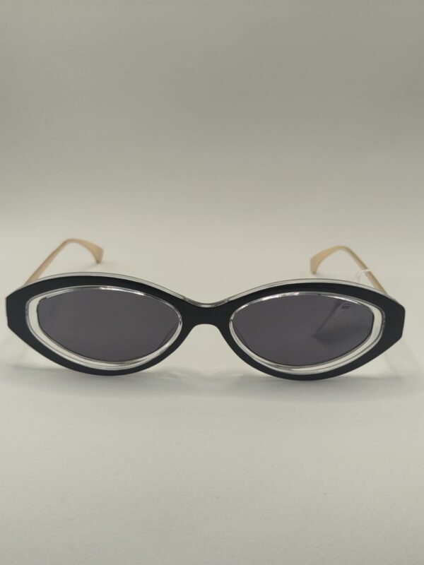 Solar Metal Gatinho Requadrado Arte fina Ouro com acetato Preto Ferrovia Ref.1210642482