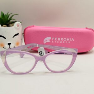Armação Gatinho Acetato Lilás Com Branco Infantil Feminina