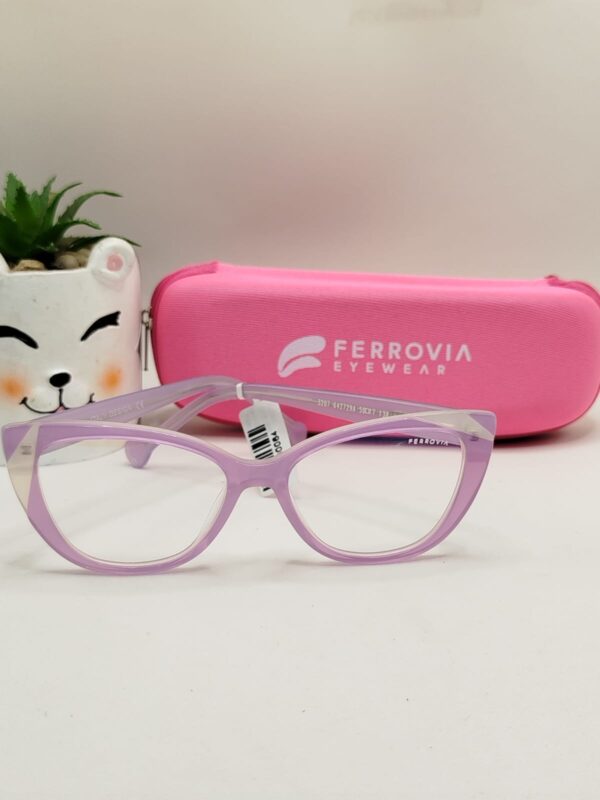 Armação Gatinho Acetato Lilás Com Branco Infantil Feminina