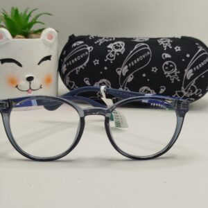 Armação Oval Infantil Liso Cinza Com Azul Arte Azul