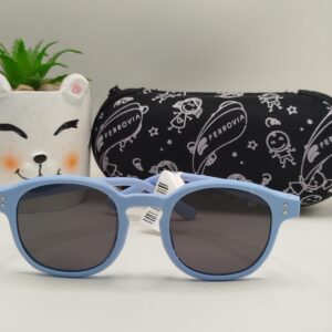 Óculos Solar Quadrado Fosco Azul Bebê Infantil Ferrovia