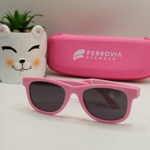 Óculos Acetato Liso Rosa Com Lente Preta Infantil