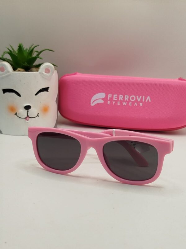 Óculos Acetato Liso Rosa Com Lente Preta Infantil