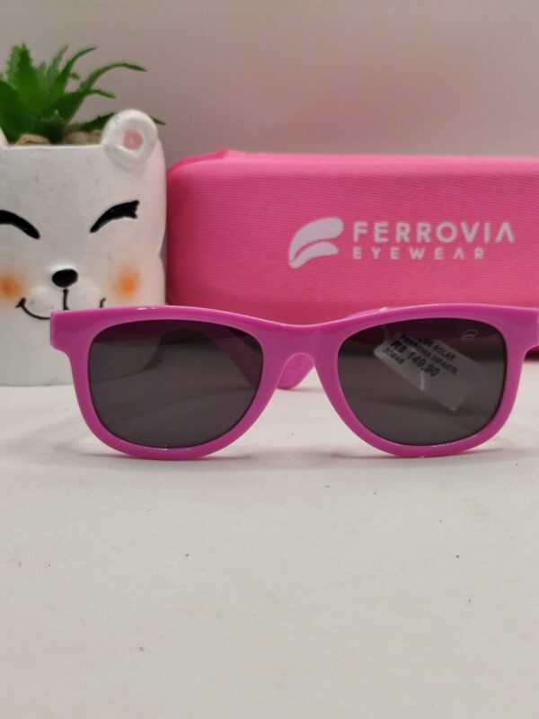 Óculos Solar Quadrado Liso Rosa Ferrovia