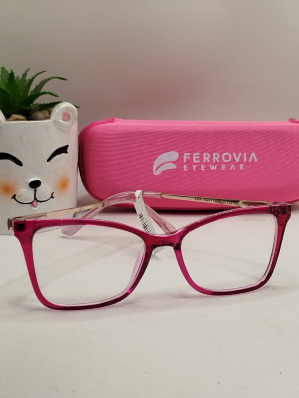 Armação Acetato Liso Pink Com Arte Ferro Infantil Feminino Ferrovia