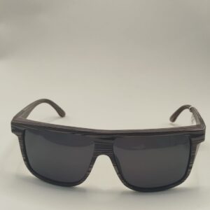 Óculos Solar Acetato Fosco Cinza Com Preto Grade