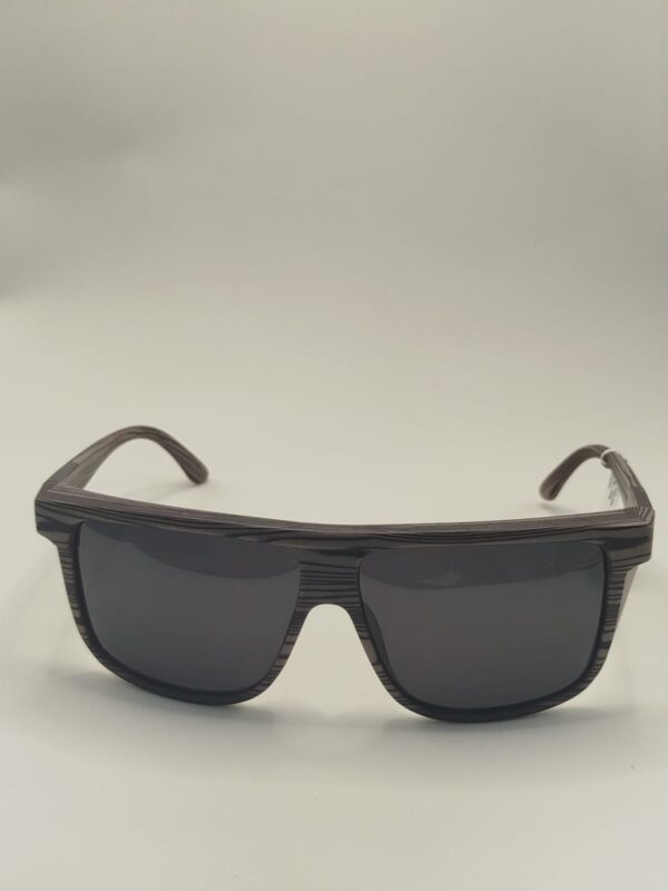 Óculos Solar Acetato Fosco Cinza Com Preto Grade