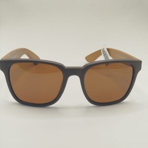 Óculos Solar Acetato Com Arte Larga Madeira Lentes Espelhadas Azul Ferrovia
