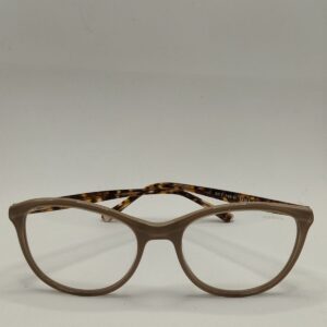 Armação Acetato Oval Nude Creme Com Arte Rajada Ferrovia