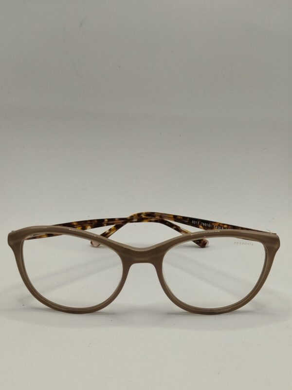 Armação Acetato Oval Nude Creme Com Arte Rajada Ferrovia