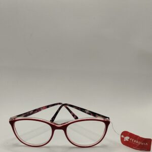 Armação Acetato Oval Vermelho Com Arte Rajada Ferrovia