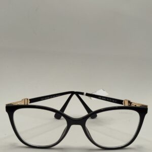 Armação Acetato Preto Gatinho Liso Com Detalhe Metal na Arte Ferrovia