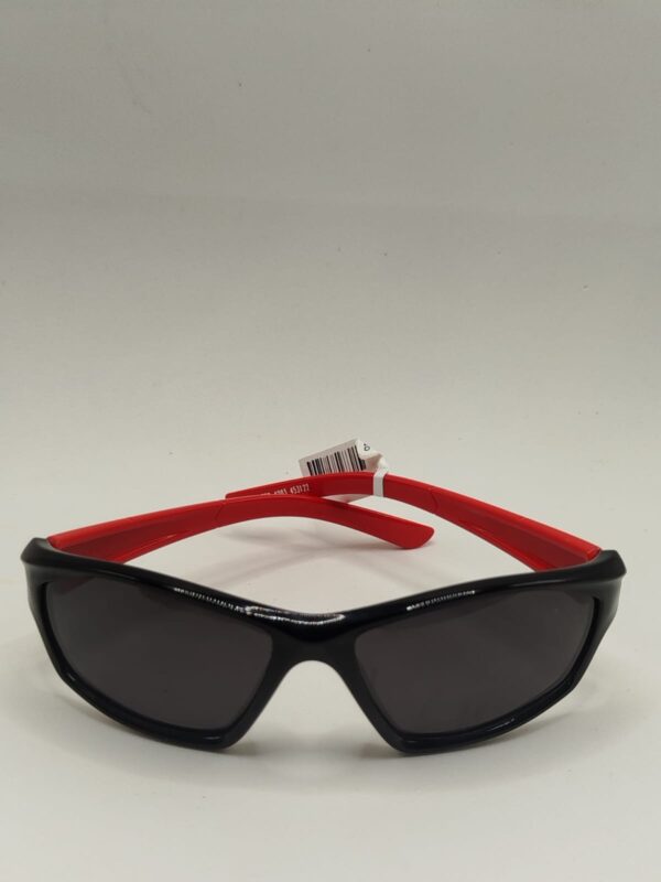 Óculos Solar Acetato Liso Preto com Arte vermelha Ref.453122