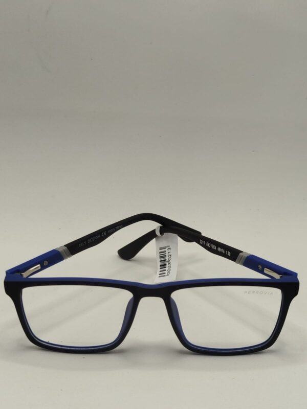 Armação Acetato Infantil Quadrado Fosco Preto Com Azul Ferrovia