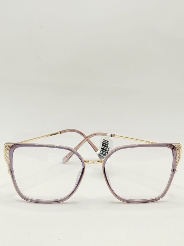 Armação Acetato Quadrado Lilás Com Dourado Arte Metal Ferrovia