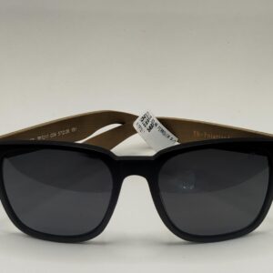 Óculos Solar Masculino em Acetato Fosco – Preto com Arte Madeirada Verde | Formato Quadrado Grande | Lente TR-Polarizada Ref.TP7217 C045720151