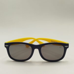 Óculos Solar Quadrado Fosco Preto Arte Amarela Infantil (Até 8 anos) Ref.4203453121