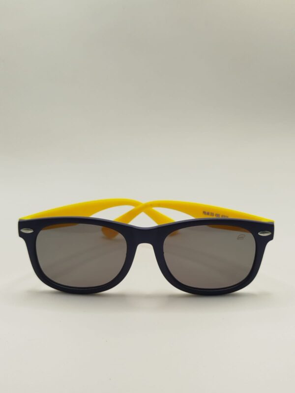 Óculos Solar Quadrado Fosco Preto Arte Amarela Infantil (Até 8 anos) Ref.4203453121